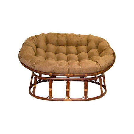 International Caravan 63 x 45 in. Double Papasan Chair with Micro Suede Cushion, Camel 3304-MS-CM